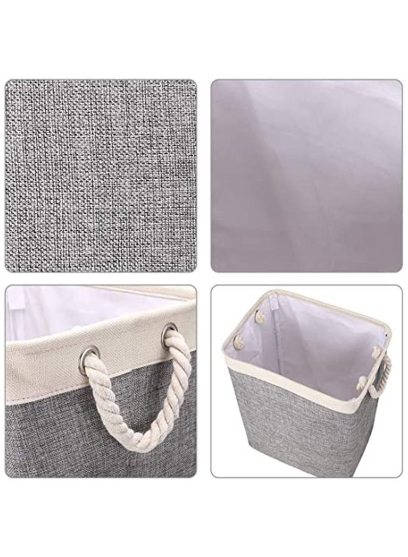 Arabest Laundry Basket with Handles and Brackets Large Tall Hamper Collapsible Washing Bin Built-in Lining for Bedroom Dorm Toy Clothing Storage (Beige and Grey) - Image 4